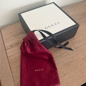 Gucci Burgundy Satin Pouch with Box